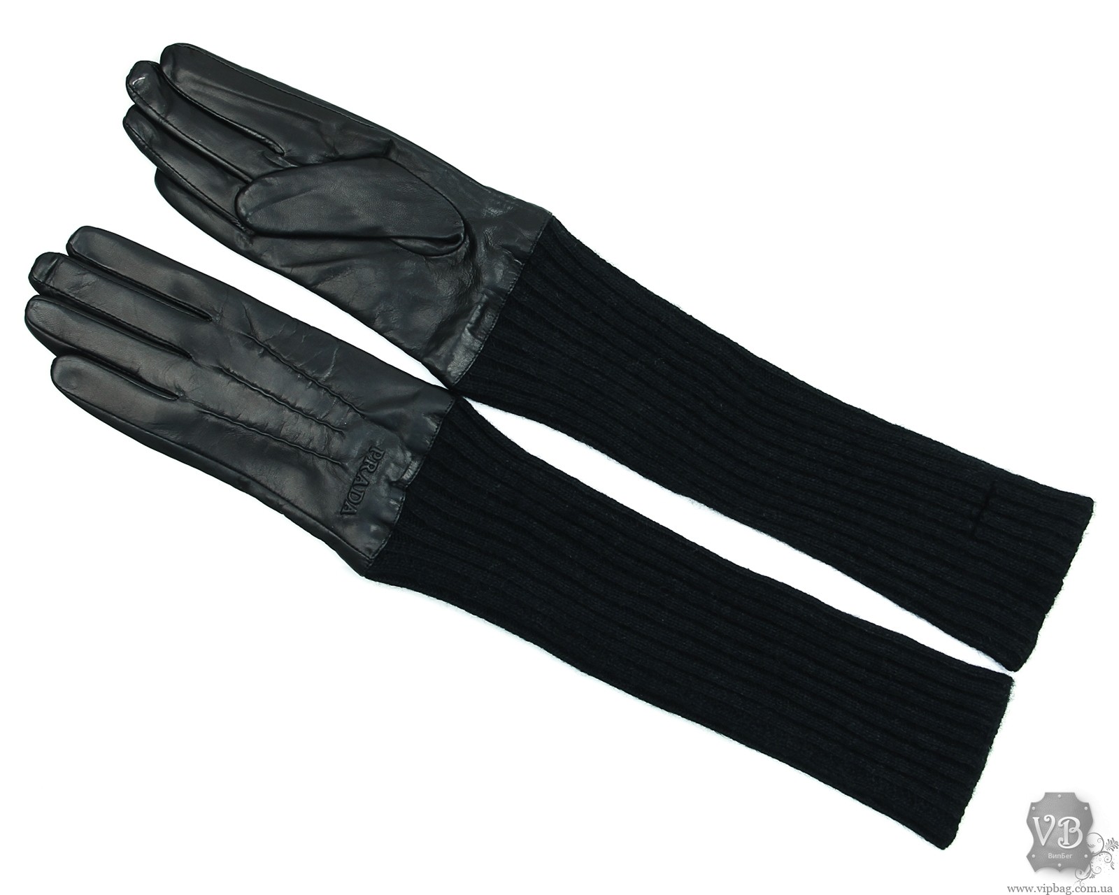 Женские кожаные перчатки PRADA 2812 black