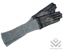 Женские кожаные перчатки PRADA 2812 gray