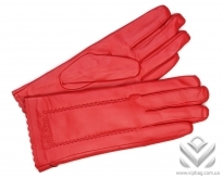 Красные кожаные перчатки Prada 2567