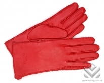 Красные кожаные перчатки Hermes 326 red