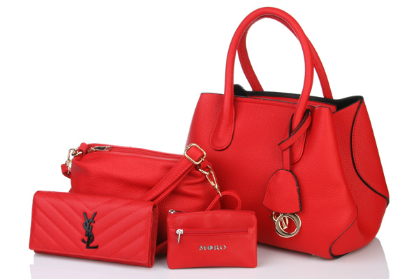 Женская сумка, кошелек, косметичка и ключница красного цвета